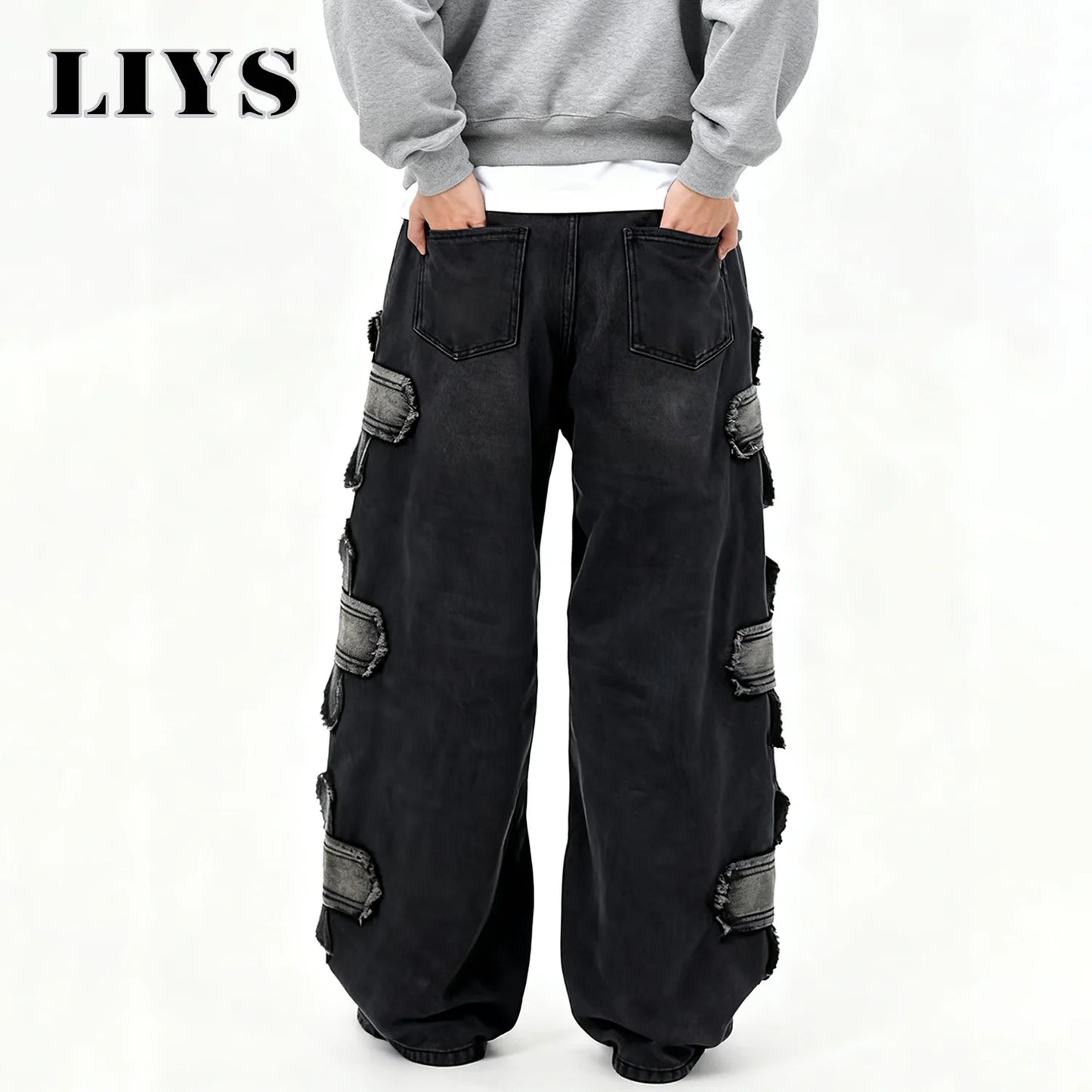 Black Baggy Wide Leg Jeans
