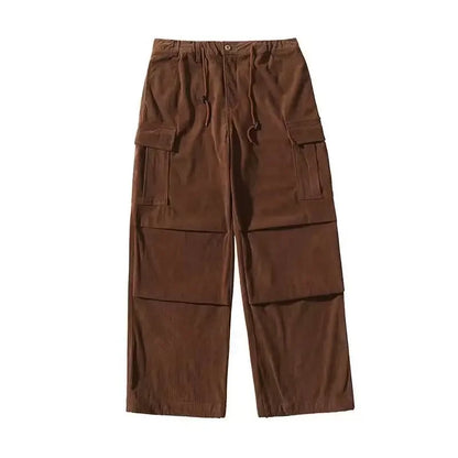 Wanderers Corduroy Loose-fit Drawstring Ankle Casual Pants