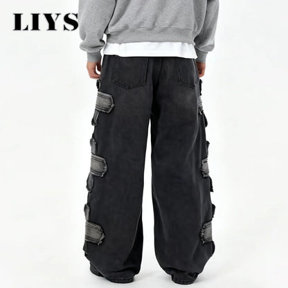 Black Baggy Wide Leg Jeans