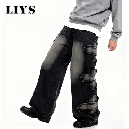Black Baggy Wide Leg Jeans