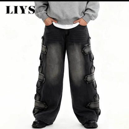 Black Baggy Wide Leg Jeans