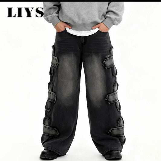 Black Baggy Wide Leg Jeans